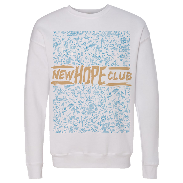 SCRIBBLE CREWNECK SWEATSHIRT (WHITE)
