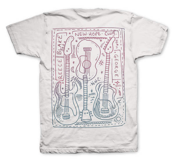 GUITAR DOODLES MEN'S TEE (WHITE) XS only